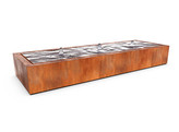 Table a Eau Acier Corten 500x100x40 cm