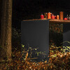 TABLE HAUT TABLE D AMIS 300 x 80 cm - aluminium   afrormosia