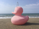DUCK DUCK DRIJVENDE LED-LAMP SMALL pink editition 