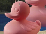 DUCK DUCK DRIJVENDE LED-LAMP SMALL pink editition 
