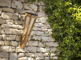 TECKA Solar fakkel in Teak met grondpin H50 - 500 L
