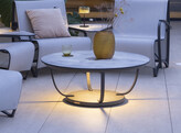 JET STREAM TABLE BASSE LUMINEUSE SOLAIRE ALU GRIS   HPL