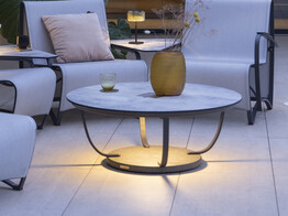 JET STREAM TABLE BASSE LUMINEUSE SOLAIRE ALU GRIS   HPL