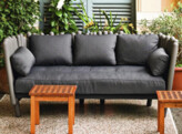 CANISSE SOFA UNICOLOR MET KUSSENSET