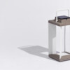 TECKALU Lanterne solaire teck DT/alu blanc medium 245x245x455 / 500L